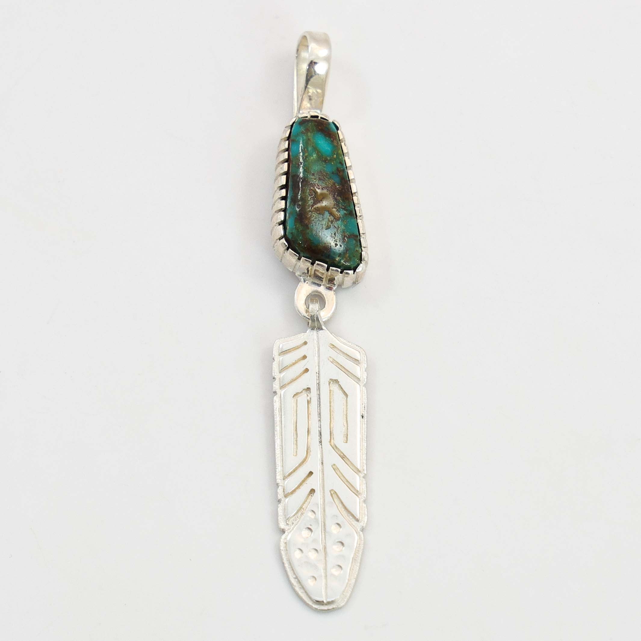 Turquoise Feather Pendant