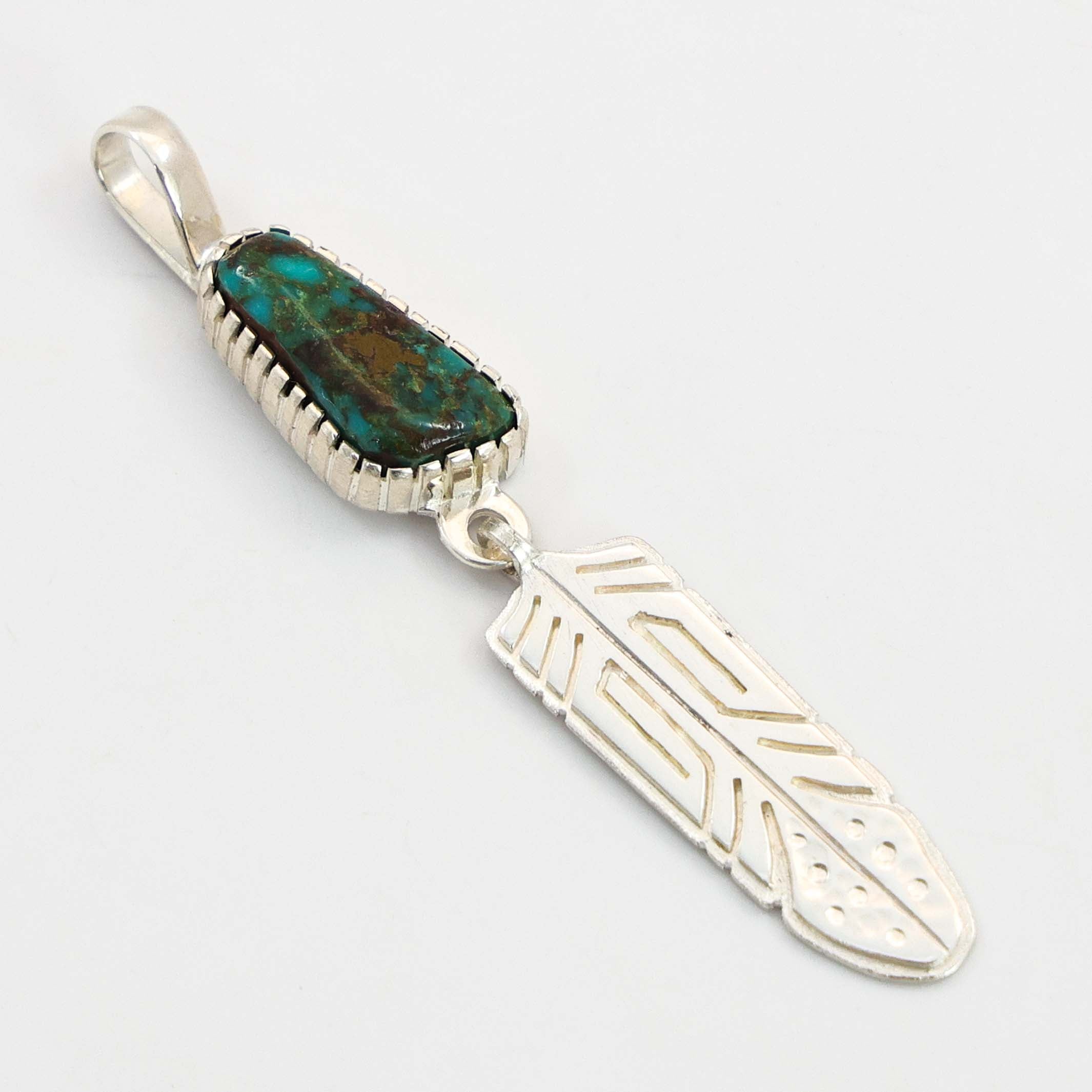 Turquoise Feather Pendant - Image 2
